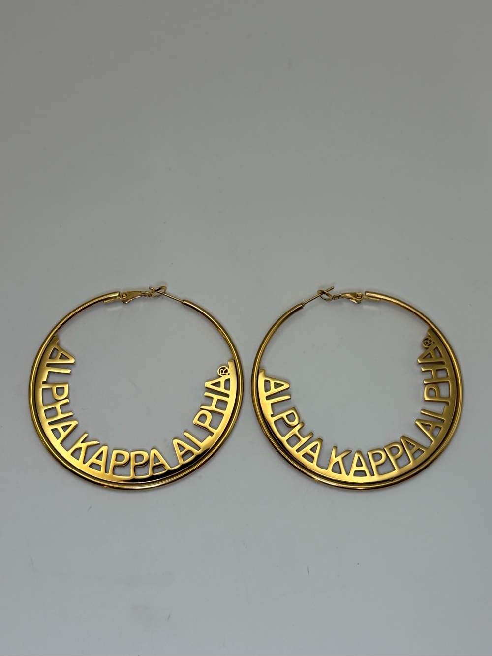 Alpha Kappa Alpha "AKA" Gold Hoop Earrings
(2.5")